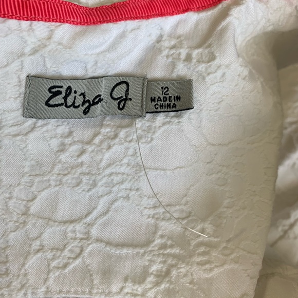 Eliza J. Textured White Dress Size 12 - Picture 6 of 8